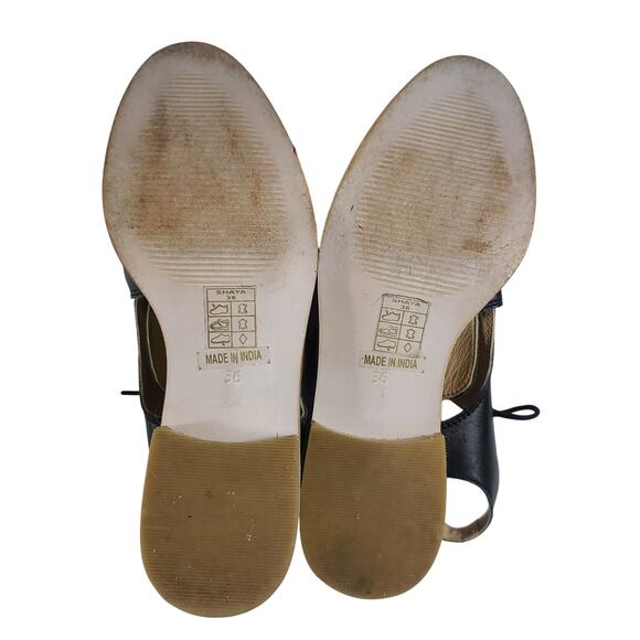 Chelsea Crew Shaya Black Patent Leather Sling Back Loafers Shoes Sandal 36 5 1/2 - Picture 5 of 5